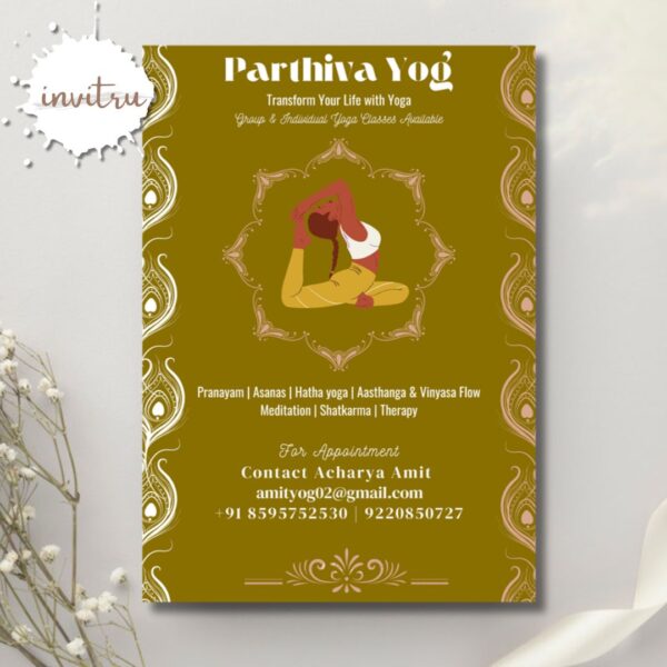 Parthiva Yog – Custom Yoga Class Promotional Poster - Image 2