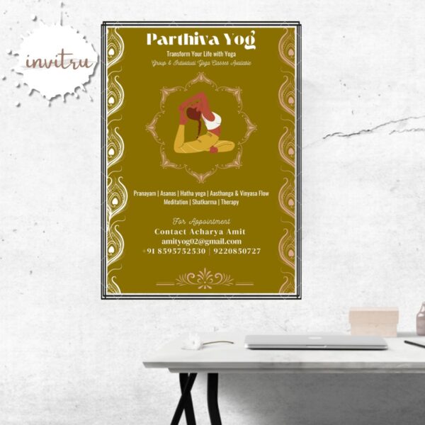 Parthiva Yog – Custom Yoga Class Promotional Poster - Image 3
