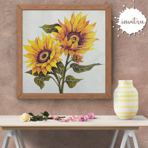 Golden Bloom – Hand-Painted Sunflower Canvas Art - Image 4